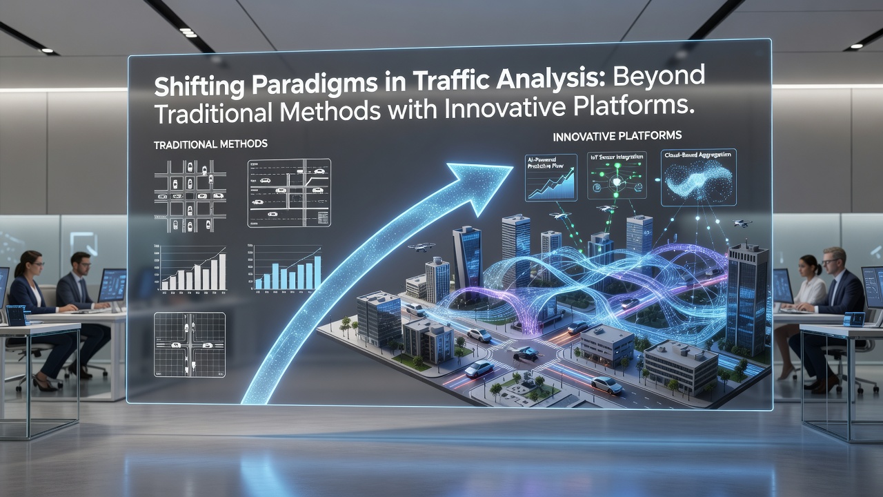 Innovative traffic analysis platform dashboard displaying real-time metrics and predictive insights